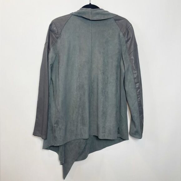 Blank NYC Gray Suede & Leather Drape Collar Jacket NWT Size Small - Picture 13 of 14